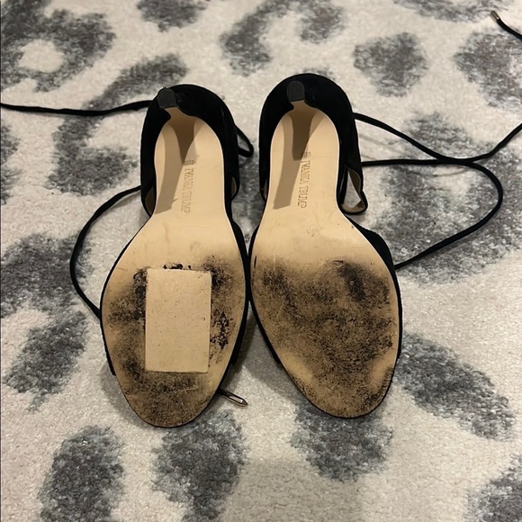 Ivanka Trump Suede Black Heels with Ankle Straps size 6.5 - Picture 6 of 7